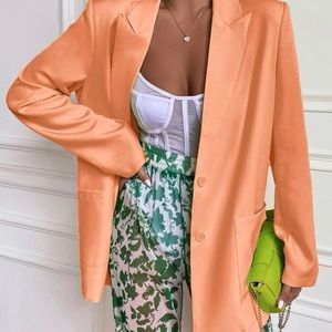 Peach Oversized blazer; size 6